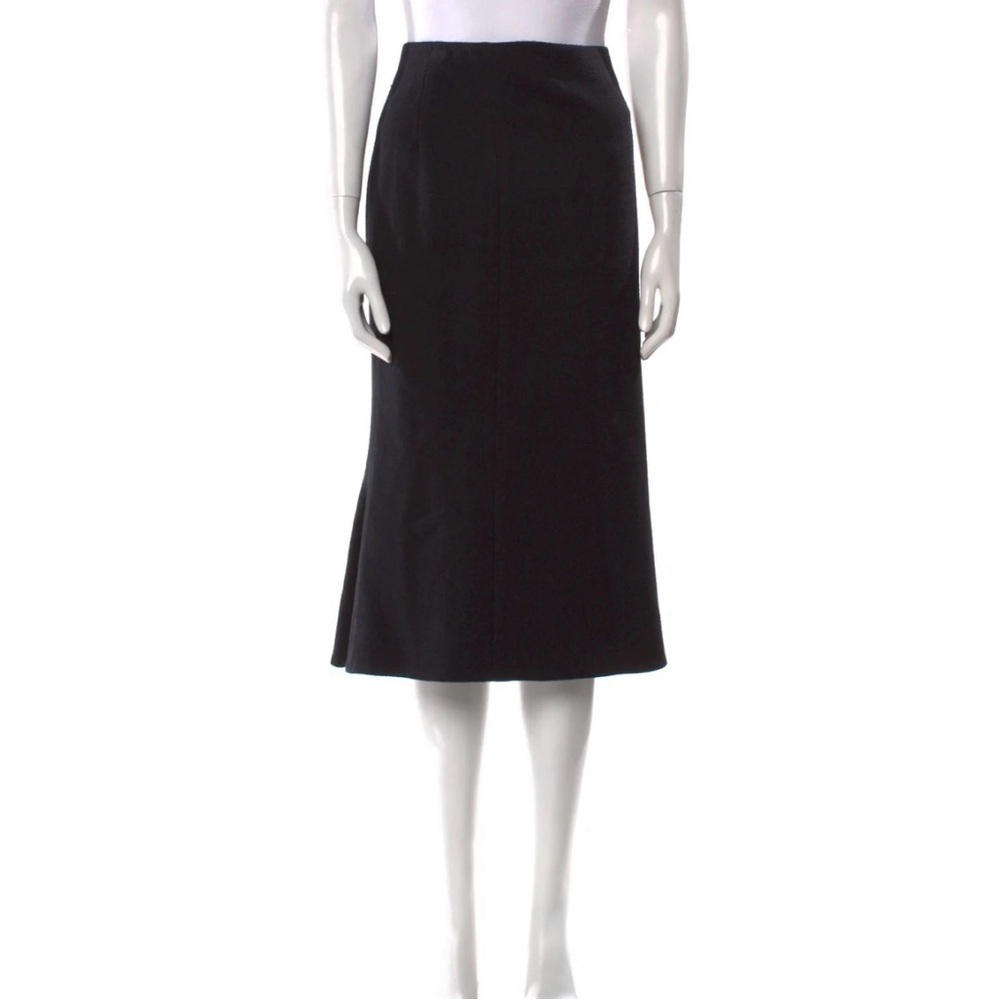 Ralph Lauren Wool Classic Black Midi Skirt